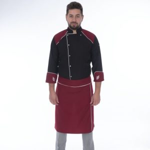 SİYAH BORDO BİYELİ AŞÇI TAKIM