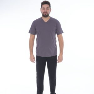 PENYE T-SHİRT GRİ V YAKA