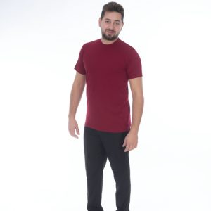 PENYE T-SHİRT BORDO YUVARLAK YAKA