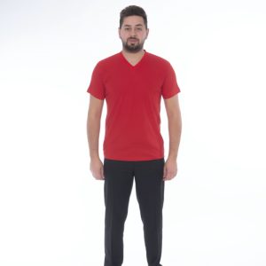 PENYE T-SHİRT KIRMIZI V YAKA